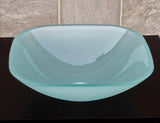 ELIMAX'S GD04F Frosted Square Glass Vessel Sink + Brush Nickel Faucet L07, Pop Up Drain & Mounting Ring