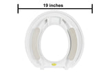 Big John 1-W Oversized Toilet Seat with Cover and Stainless Steel Hinges – For Round Or Elongated Toilet Bowls – Weight Capacity 1,200 Pounds – White