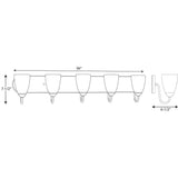 Progress Lighting P2713-09 Gather Collection 5-Light Vanity Fixture, Brushed Nickel