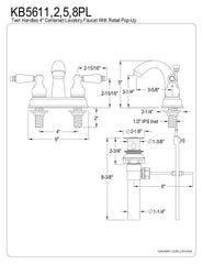 Kingston Brass KB5612PL Restoration 4-Inch Centerset Lavatory Faucet, Polished Brass