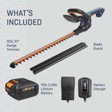 BLUE RIDGE BR8260U 40V 2.0Ah 24'' Cordless Hedge Trimmer Battery and Charger Included