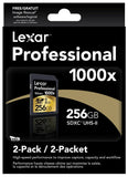 Lexar Professional 1000x 256GB SDXC UHS-II Card LSD256CRBNA10002 - 2 Pack