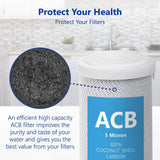 Express Water – 25 Pack Activated Carbon Block ACB Water Filter Replacement – 5 Micron, 10 inch Filter – Under Sink and Reverse Osmosis System