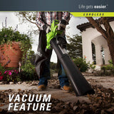 Greenworks 24322 Cordless Leaf Blower Vacuum, Digipro G-MAX 40V (Complete Set) w/Bonus: Premium Microfiber Cleaner Bundle