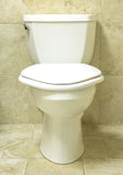 Big John 6-W Oversized Toilet Seat with Cover – For Round Or Elongated Toilet Bowls – Weight Capacity 800 Pounds – White